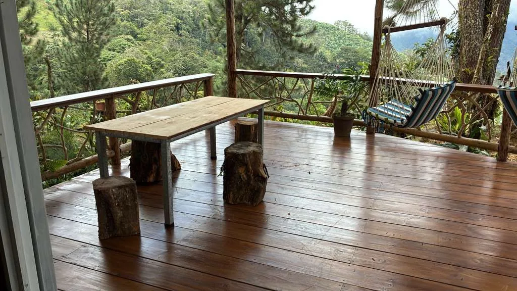 The Outpost deck looking out over the mountain